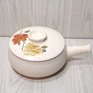 Metlox Poppytrail Woodland Gold Autumn Casserole Dish with Handle and Lid